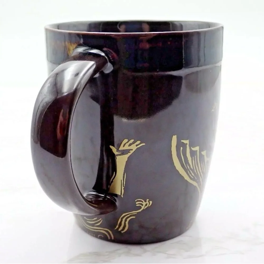 Starbucks Bone China 2012 Siren Mermaid With Crown Brown Gold Coffee Mug Cup